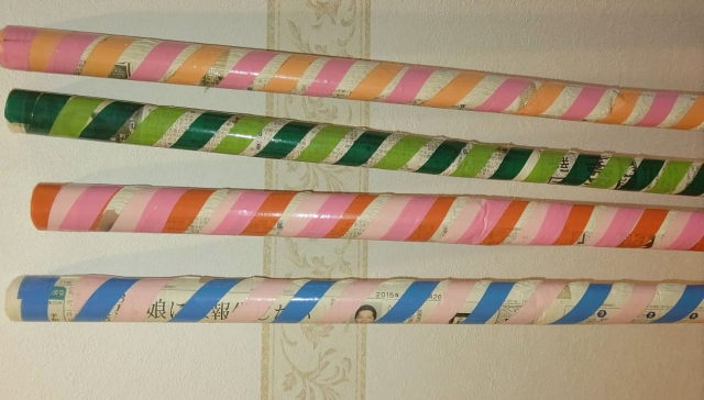 新聞紙でバーを作る